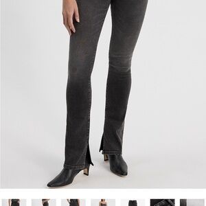 Express mid rise washed black hyper sculpt skyscraper jeans (petite).